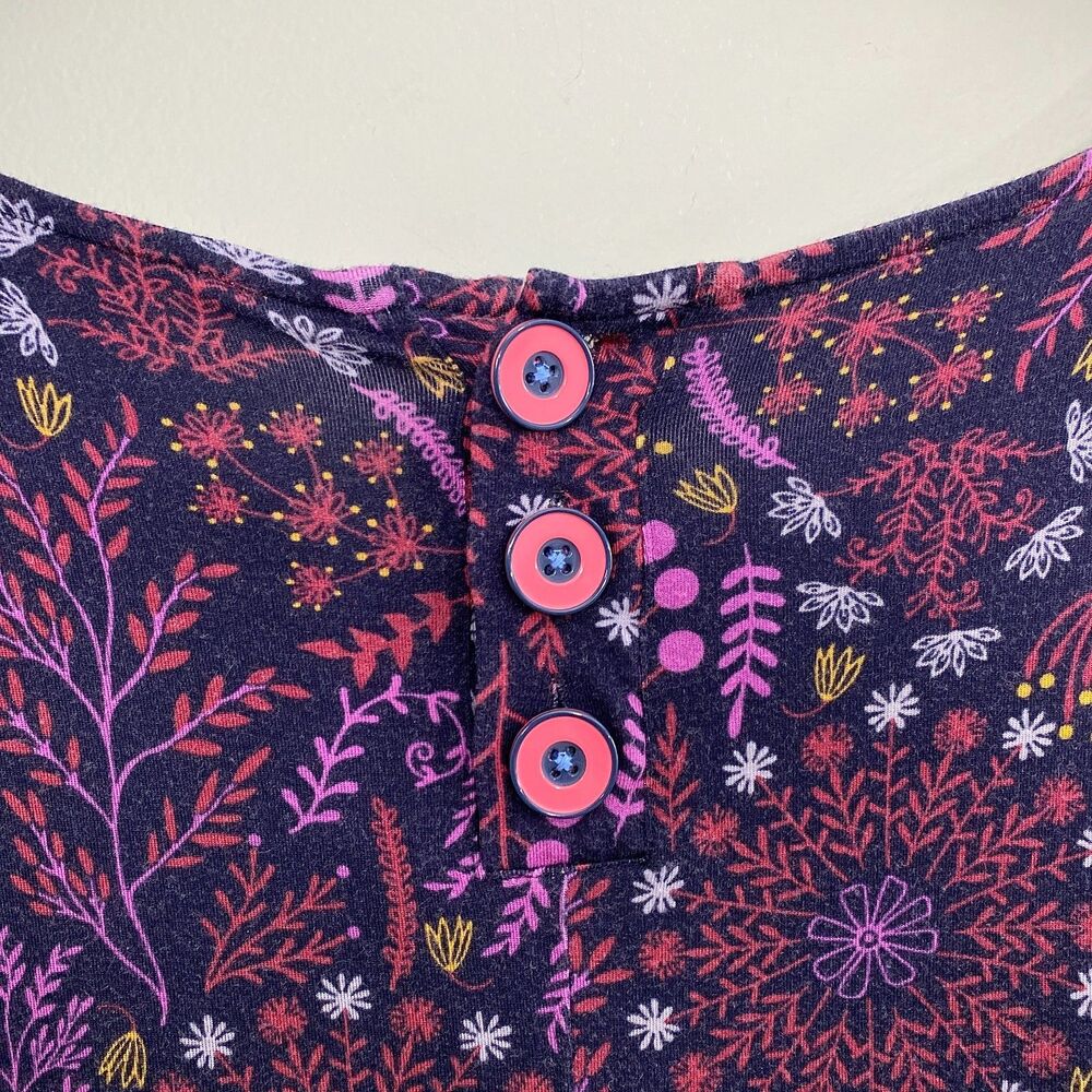 Matilda Jane Floral Dress Long Sleeve Knee Length Womens Large Purple Stretch - Picture 7 of 12